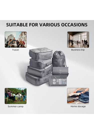 Suofeng Seyahat Saklama Çantası Yedi Parçalı Set Seyahat Kalınlaştırılmış Bavul Giyim Sınıflandırma Saklama Çantası 7 Parçalı Set Üretici Gri Aşağıdaki Gibi Hom-sf Gri