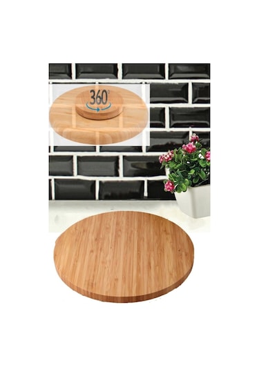 Bambu Döner Standlı 30 Cm Lüx Sunum Tabağ 28x28x3,5cm Royaleks-bls3030dbnr Çok Renkli