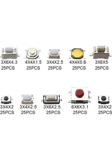 Besthome1 10 Farklı Boyutta 250 Adet Çok Renkli Plastik Ve Metal Düğme Anahtarı Seti Çok Renkli
