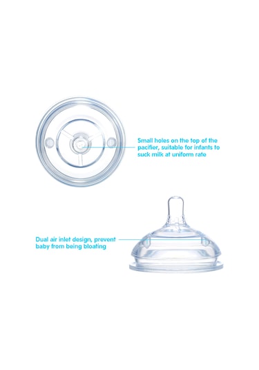 Geeroyoo Comotomo Biberon Emzik Yedek Parçası: Geniş Ağızlı, Çift Hava Delikli, Anti-gaz Silikon Bebek Emziği İle Taşıma Kutusu