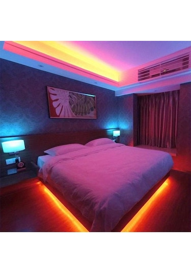 App Kontrollü Ve 44key Uzaktan Kumandalı 5050rgb Parti Atmosferi Işıkları 44key -15m