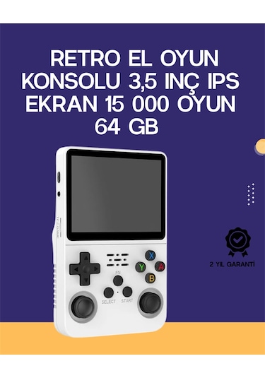 R36s Retro El Konsolu 64 Gb - 15.000 Oyun, Geniş Platform Desteği, 3.5' Ips Ekran