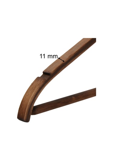 Nyn Ahşap Askı Barlı Gömlek Pantolon Askısı Ceviz Renk 100 Adet Kahverengi