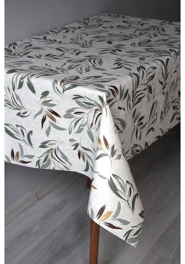 Elyaf Silinebilir Pvc Muşamba Masa Örtüsü 1258-1 Parlakyaprk Yeşil