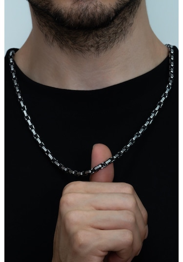 Kral Erkek Çelik Zincir Kolye 5 Mm 55 Cm 5 Renk Ck11 Beyaz