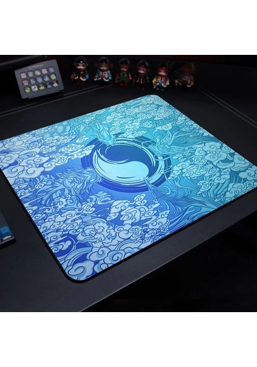 Sevimli Kaplan Desenli Gaming Mouse Pad - Oyun, Dizüstü, Klavye 90x40 Cm Koyu Gri