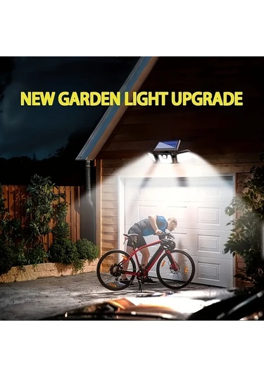 Xuweiwei Güneş Enerjili Üç Başlı Duvar Lambası Solar Led Ayarlanabilir Yön Sensörlü Üç Modlu Avlu Bahçe Kaldırım