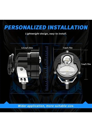 Motion003 1 Bilgisayar Kamyon Araba Led Sis Farı Yüksek Düşük Işık Kehribar Beyaz İki Renkli Motokros Lazer Spot