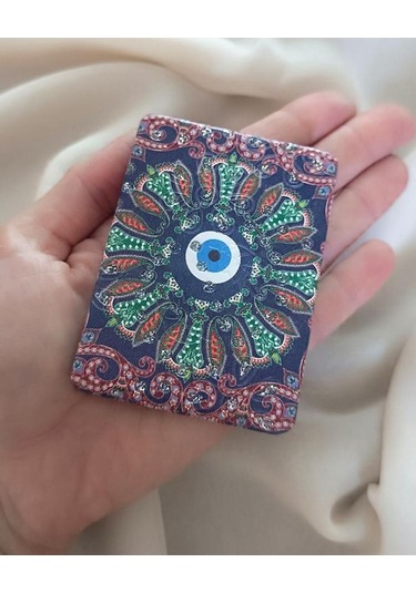 Ayna Makyaj Aynası Nazarlı Kötü Göz Model Cep Çanta El Aynası 17245