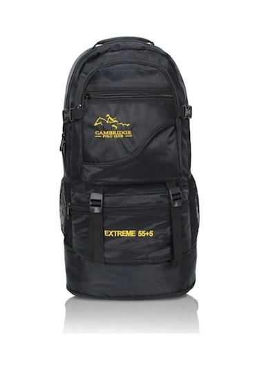 Körüklü Su Geçirmez Siyah Dağcı Sırt Çantası