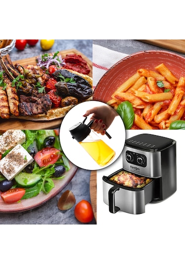 Porsima Alk-3159 Çok Amaçlı Cam Sprey Şişe Yağlık Yağdanlık Siyah