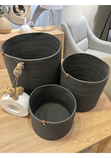 Rover Çok Amaçlı Düzenleyici Sepet, Saksılık, Organizer 3'lü Set Antrasit