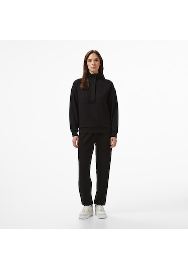 Nautica Kadın Siyah Regular Fit Sweatshirt Düz 57k605t Siyah