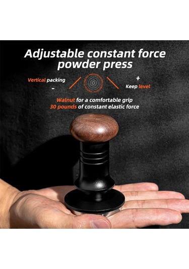 Moveevo Yaylı Mekanizmalı 30lbs Sabit Basınçlı Paslanmaz Çelik Kahve Presi - Ayarlanabilir Derinlik Ve Ergonomik Ceviz Sap Diğer