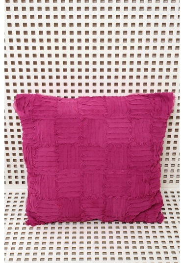 Peraluna Foam Pıllow Şifon Şerit Triko Yastık Kılıfı 45x45 Cm Fuşya - Fuşya