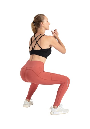 Geeroyoo Şık Kesimli Esnek Yoga Taytı, Yüksek Bel Ve Reflektif Detaylar - Pembe Us: Xxl Fildişi