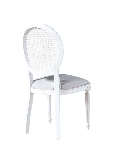 Madalyon Hazeranlı Ahşap Klasik Sandalye Beyaz