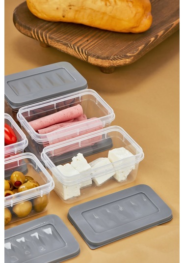 Multi Box 12 Li Set Saklama Kabı Seti - Dondurucu & Mikrodalga Uyumlu Gri