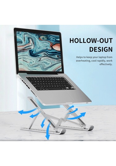 Maiyame Laptop Standı Abs Plastik Ergonomik 10 Seviye Yükseklik Ayarı Isı Dağıtımı Kolay Taşınabilir Siyah Masaüstü Destek