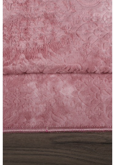 Nova Pudra Büyük Ebat 80x150 + 50x80 Cm 2'li Banyo Halısı Paspas Pembe