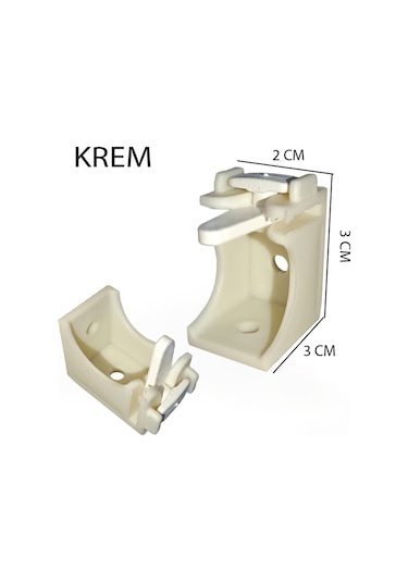 Perdemix Dekoratif Ray Montaj Aparatı Kısa Ayak 3 CM 6 Adet Krem