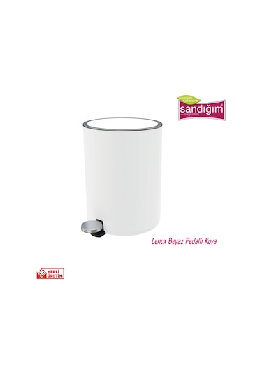 Primanova Lenox Pedallı Çöp Kovası 5 Lt Beyaz