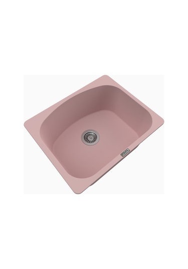 Polex Cristalüx Granit Evye P-OL60 Pembe Tezgah Altı Ve Tezgah Üstü Kare Mutfak Evyesi 60x49.5 CM