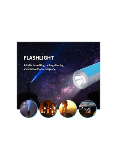 Gajeena Mavi Bluetooth Hoparlör, 5200mah Power Bank, Flaş Işık, Telefon Stantı, Uzatılabilir Selfie Çubuğu Ve Ellerden Uzak Arama Desteği