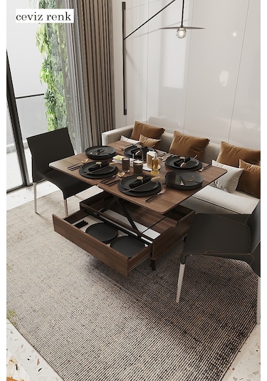 Kolexonline Nino Akıllı Sehpa Tekerli Ayaklı Çekmeceli