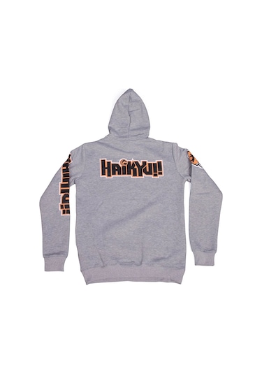Haikyu No:2 Kapüşonlu Sweatshirt Gri Çok Renkli