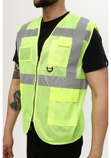 Uniprom Yelek Yönetici Ikaz Yeleği Reflektörlü Neon Sarı