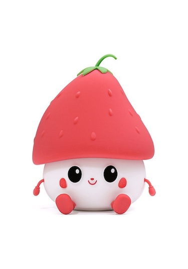 Szypzstore Yaratıcı Ahududu Endişe Gece Lambası Yatak Odası Göz Koruması Uyku Lambası Ses Kontrollü Silikon Pat Lambası Sevimli Doğum Günü Hediyesi Uxcj17 Kırmızı