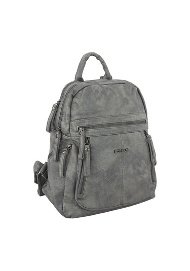 Bolsas Yıkama Deri Kadın Sırt Çanta Gri 1042 Gri