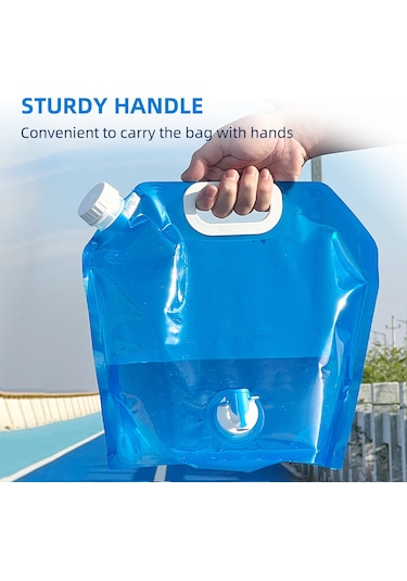 Skycity 4 Adet Mavi 10l Yemek Dereceli Katlanabilir Su Depolama Çantası - Valfli, Elden Taşınabilir, Kamp Ve Acil Durumlar İçin