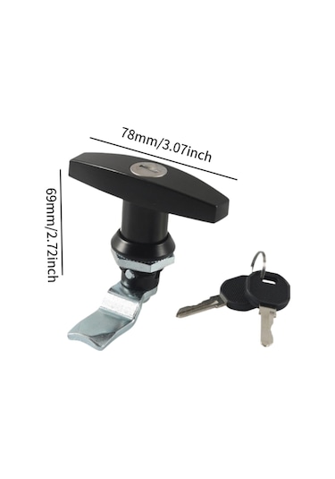 Homyl T Saplı Kilit Anahtarlı Alet Kutusu Araba Karavan Siyah