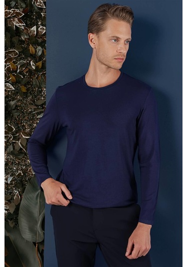 Ts 870 Slim Fit Lacivert Spor T-shirt Lacivert