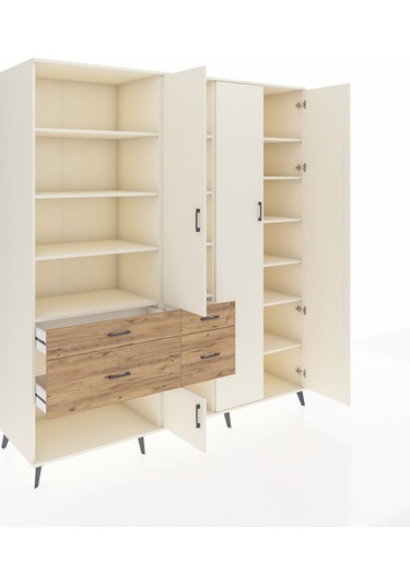 Kronos Dolap 14 Raflı 4 Çekmeceli 4 Kapaklı 220x59x243 Aytaşı-aytaşı/çam Aytası/atlas Çam