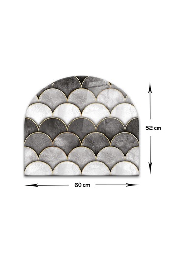 Decorita Cam Ocak Arkası Koruyucu | Oval Şekilli | Balık Pulu