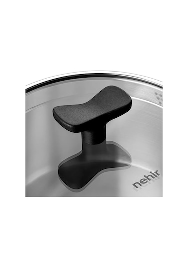 Nehir Roma 22 Cm Paslanmaz Çelik Süzgeç Kapaklı Fonksiyonel Derin Tencere