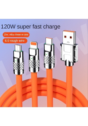 Prestigegoods Türkçe Optimize Edilmiş Ürün Başlığı: In 1 Çinko Alaşımlı 120w 6a Süper Hızlı Şarj Cihazı Tip C Sıvı Silikon Mikro Usb Kablosu