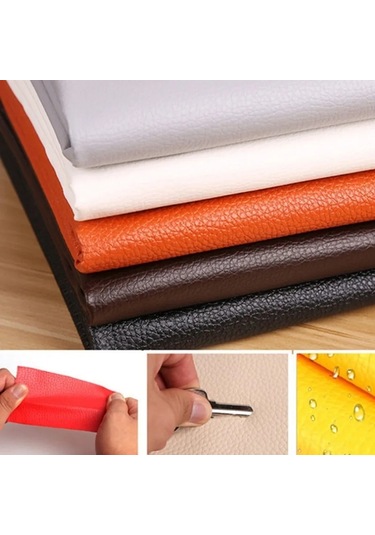 250x137 Cm Deri Onarım Yama Kanepe Kendinden Yapışkanlı Sopa Tamir Deri Pu Dark Red 200x137cm