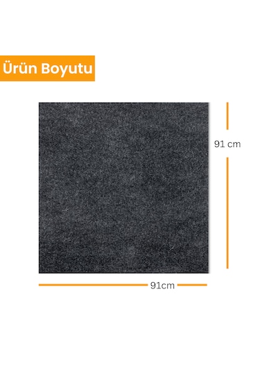 Beylini Su Geçirmez Buzdolabı Matı Kaymaz Taban Antrasit 91x91