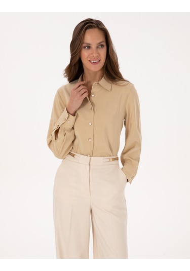 Pierre Cardin Kadın Bej Gömlek Desenli 50318195-vr011 Bej