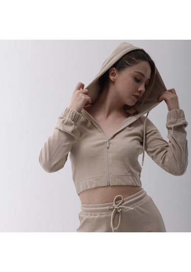 Kaşkorse Bej Fitilli Eşofman Takımı Bej