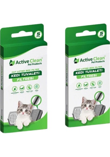 Active Clean Kedi Tuvalet Filtresi 5 Li Paket 2 Adet