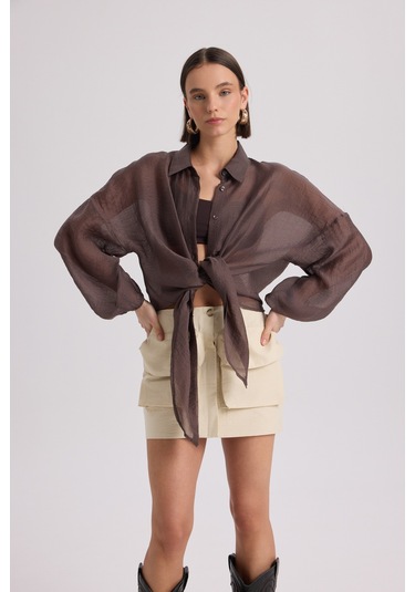 Mai Collection Mai Studios Co. Lyra Oversize Kahve Gömlek Kahve
