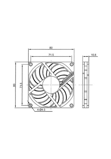 80x80x10 mm. 12V DC Sessiz Fırçasız Motor Super Slim Kare FAN