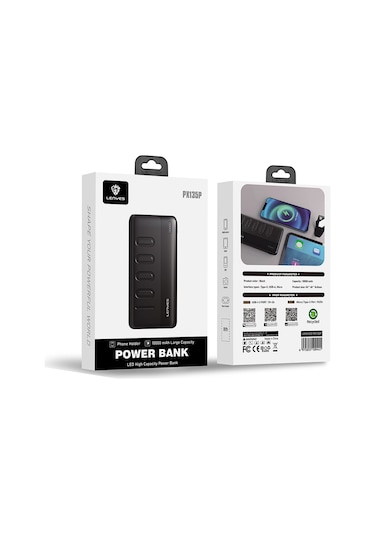 Lenyes PX135P 10w 10000mah Led Işık Göstergeli Taşınabilir Powerbank Siyah