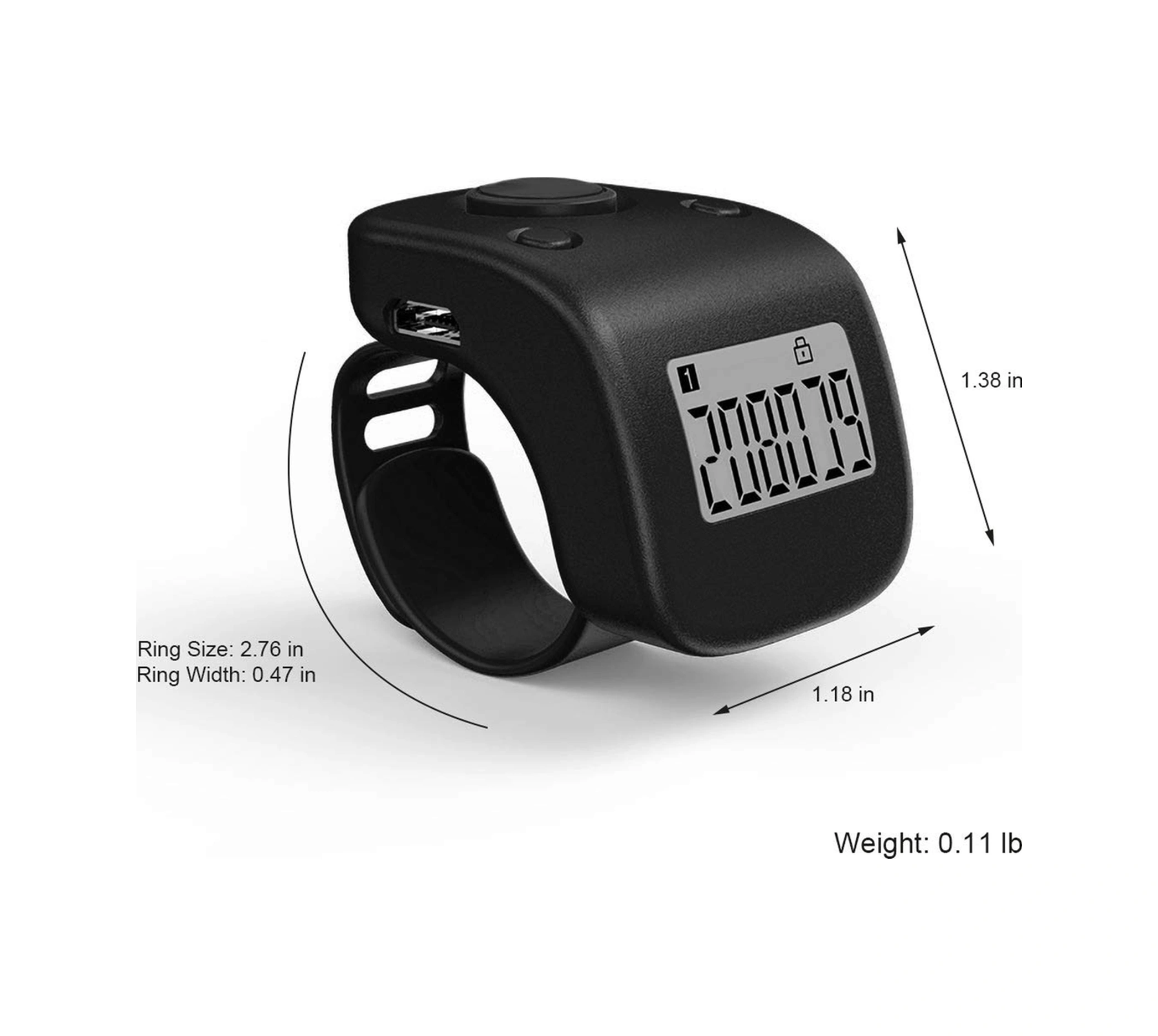 Xindoker Usb Şarjlı, 6 Kanal Veri Kaydı Ve Sessiz Tuşlu, Parlak Dokulu, Ter Dayanıklı Silikon Yüzük Tipi El Sayacı