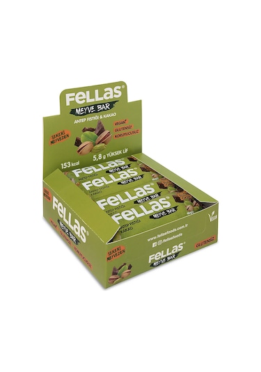 Fellas Antep Fıstığı ve Kakao Meyve Bar 12 x 40 G